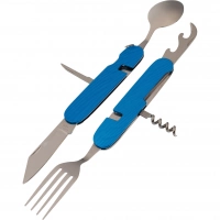 Многофункциональный походный нож (ложка,вилка,нож) 6-в-1, синий купить в Волгограде