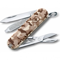 Нож перочинный Victorinox CLASSIC, сталь X55CrMo14, рукоять Cellidor®, песочный камуфляж купить в Волгограде