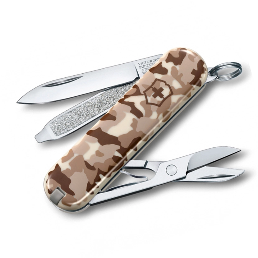 Нож перочинный Victorinox CLASSIC, сталь X55CrMo14, рукоять Cellidor®, песочный камуфляж