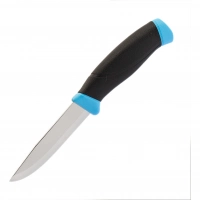 Нож с фиксированным лезвием Morakniv Companion Blue, сталь Sandvik 12С27, рукоять пластик/резина, голубой купить в Волгограде