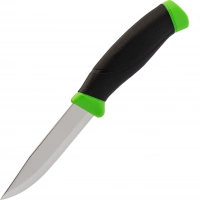 Нож с фиксированным лезвием Morakniv Companion Green, сталь Sandvik 12C27, рукоять пластик/резина, зеленый купить в Волгограде