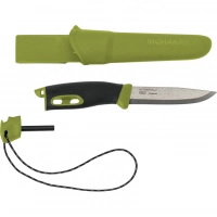 Нож с фиксированным лезвием Morakniv Companion Spark (S) Green, сталь Sandvik 12C27, рукоять резина/пластик купить в Волгограде