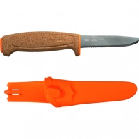 Нож с фиксированным лезвием Morakniv Floating Serrated Knife, сталь Sandvik 12C27, рукоять пробковая купить в Волгограде