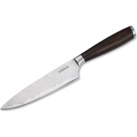 Поварской кухонный шеф нож Boker Meisterklinge Damast Chef’s Knife Small, сталь дамаск, рукоять дуб купить в Волгограде