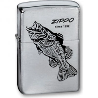 Зажигалка ZIPPO Black Bass Brushed Chrome, латунь с никеле-хром. покрыт., серебр., матов., 36х56х12мм купить в Волгограде